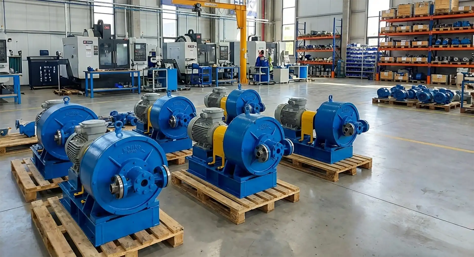 High pressure low flow pump package with motor coupling and piping connection
